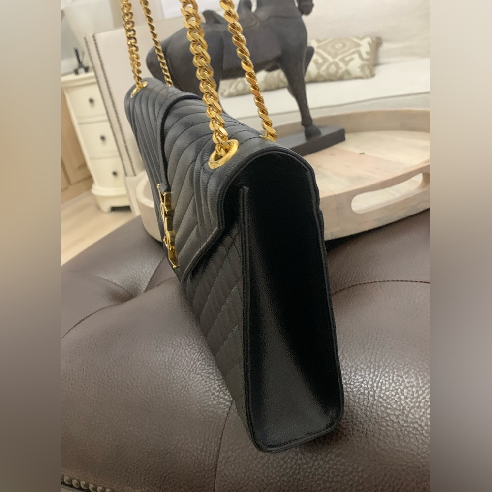 Saint Laurent Large Envelope Calfskin Shoulder Bag - Picture 7 of 16